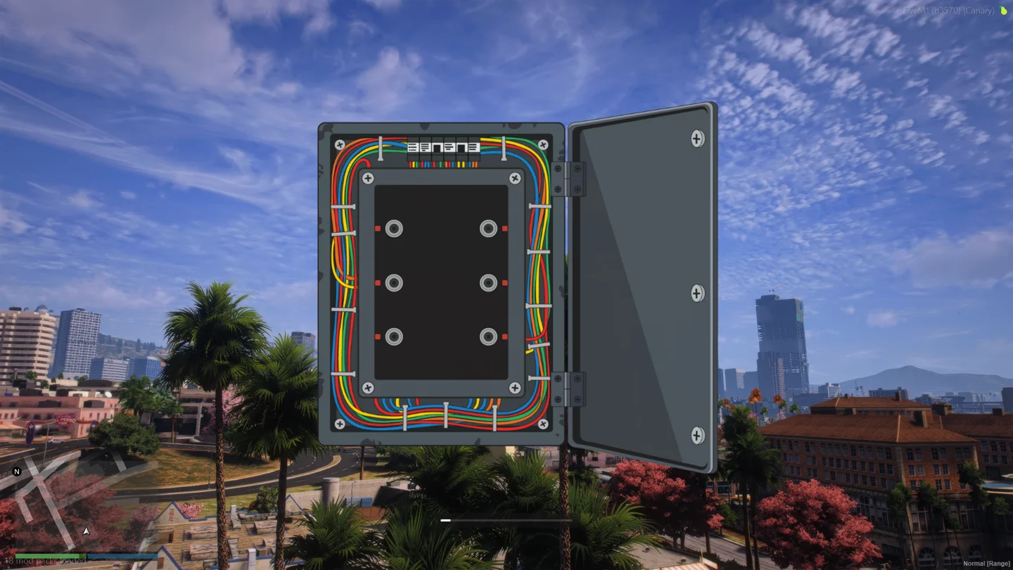 The wires minigame: two columns of colored connectors to match